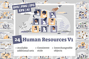 24 Human Resources V1 Concepts, a Person Illustration by VectorMine (Thumbnail 1 of 9)
