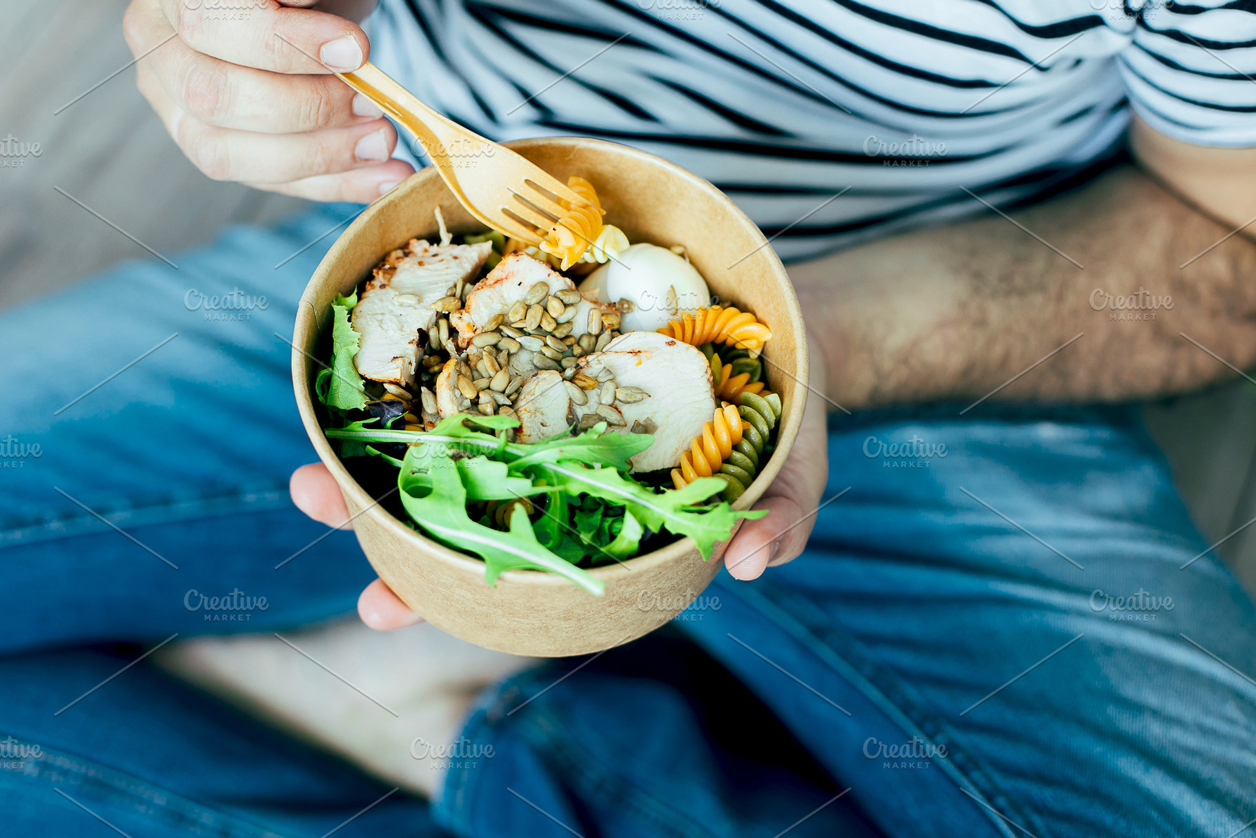 Eating healthy lunch bowl featuring healthy, food, and food delivery, a Food & Drink Photo by Anikona