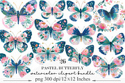 Pastel Butterfly PNG Sublimation, an Illustration by Designking (Thumbnail 1 of 5)