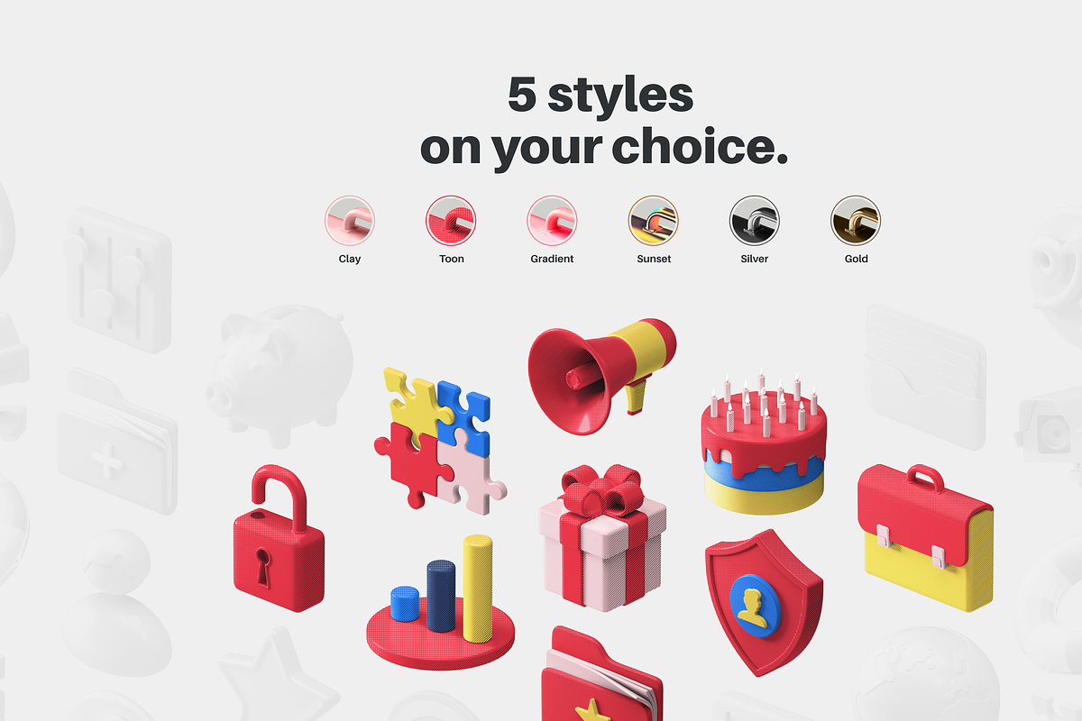 Multiangle 3D Icons / Business, an Icon by ARKI (Photo 5 of 8)