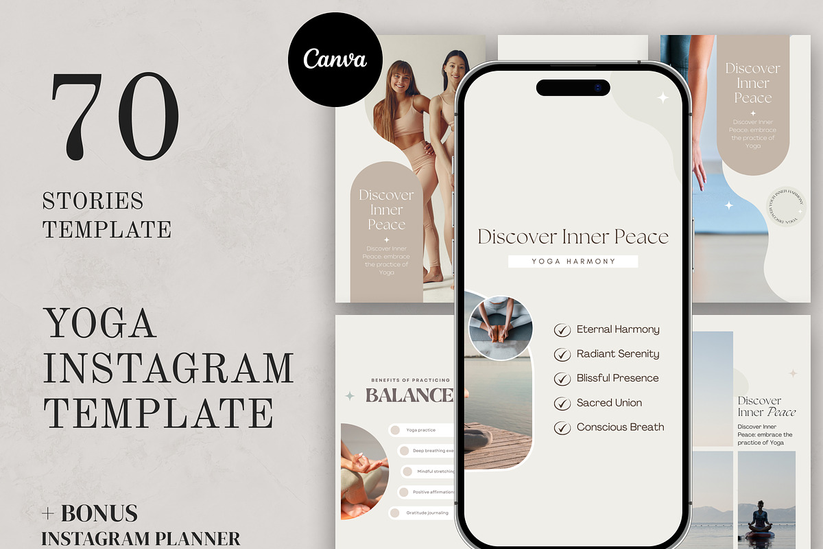 Yoga Instagram Story CANVA, a Social Media Template by VeliusCreativeStudio