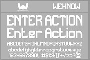 Enter Action font, a Font by weknow (Thumbnail 1 of 8)