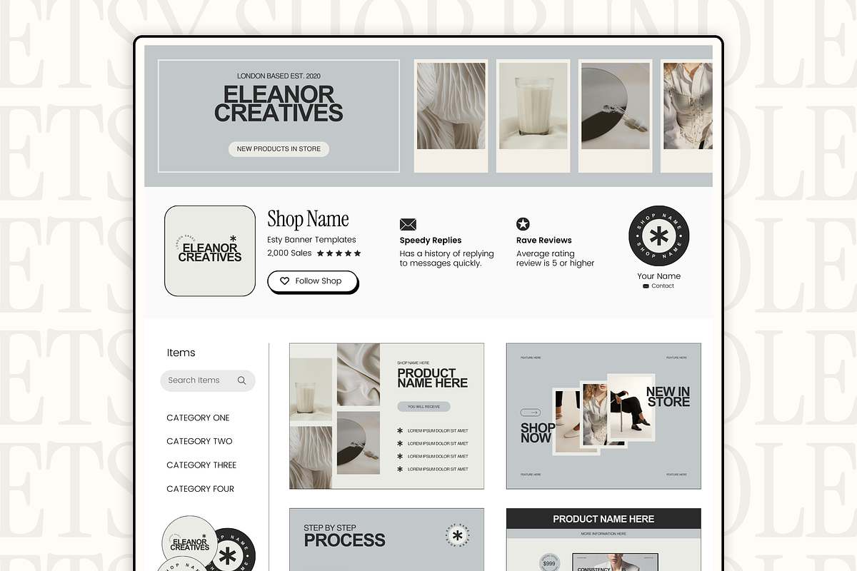 Etsy Shop Kit Branding Templates, a Branding & Logo Template by ...