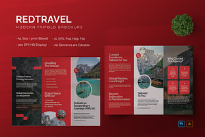Redtravel - Trifold Brochure, a Brochure Template by StreaksideStd