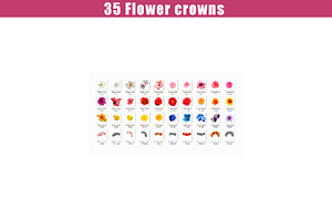 35 Flower Hair Crown Overlay