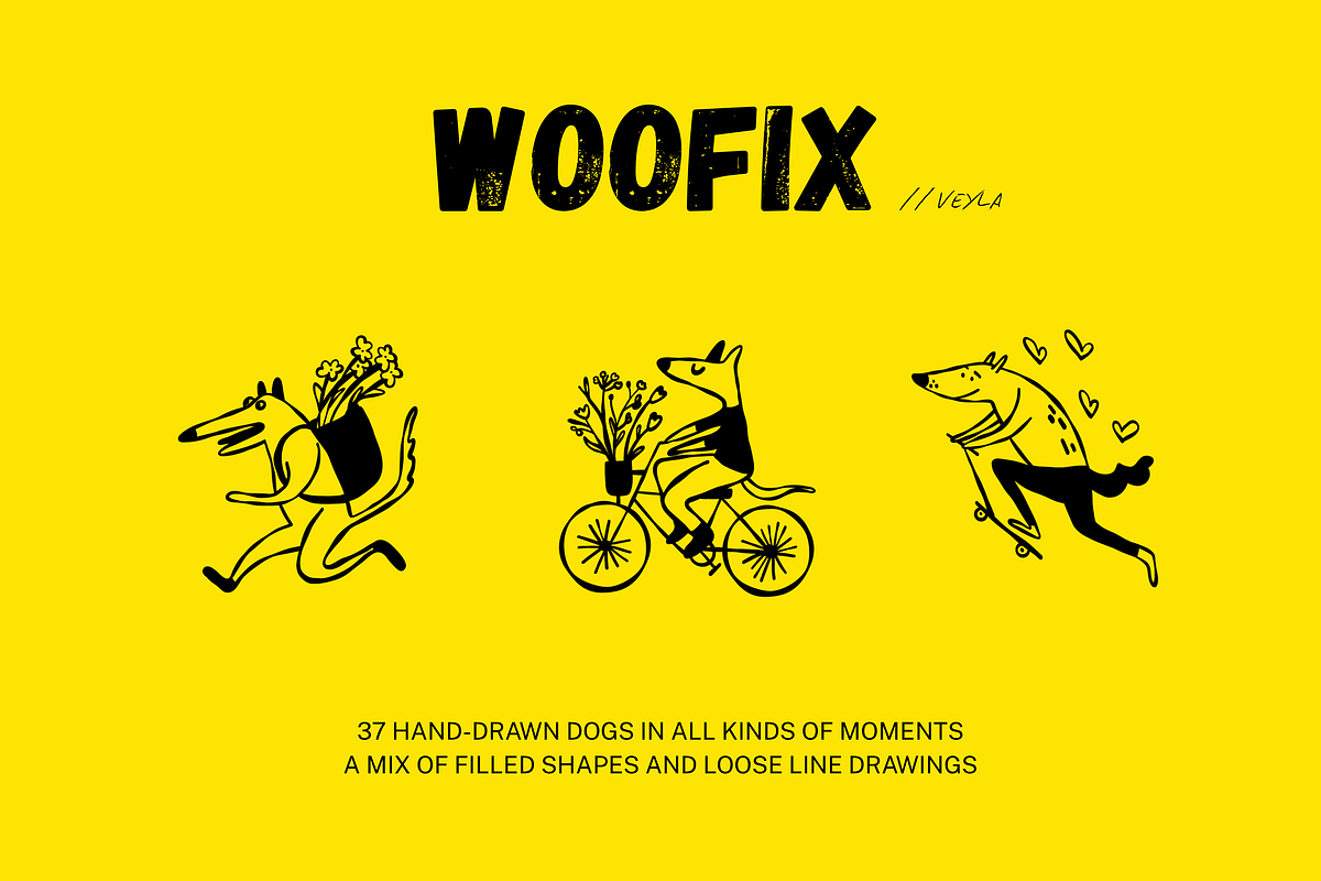 WOOFIX: 37 Vector Dogs, an Animal Illustration by Veyla (Photo 3 of 9)