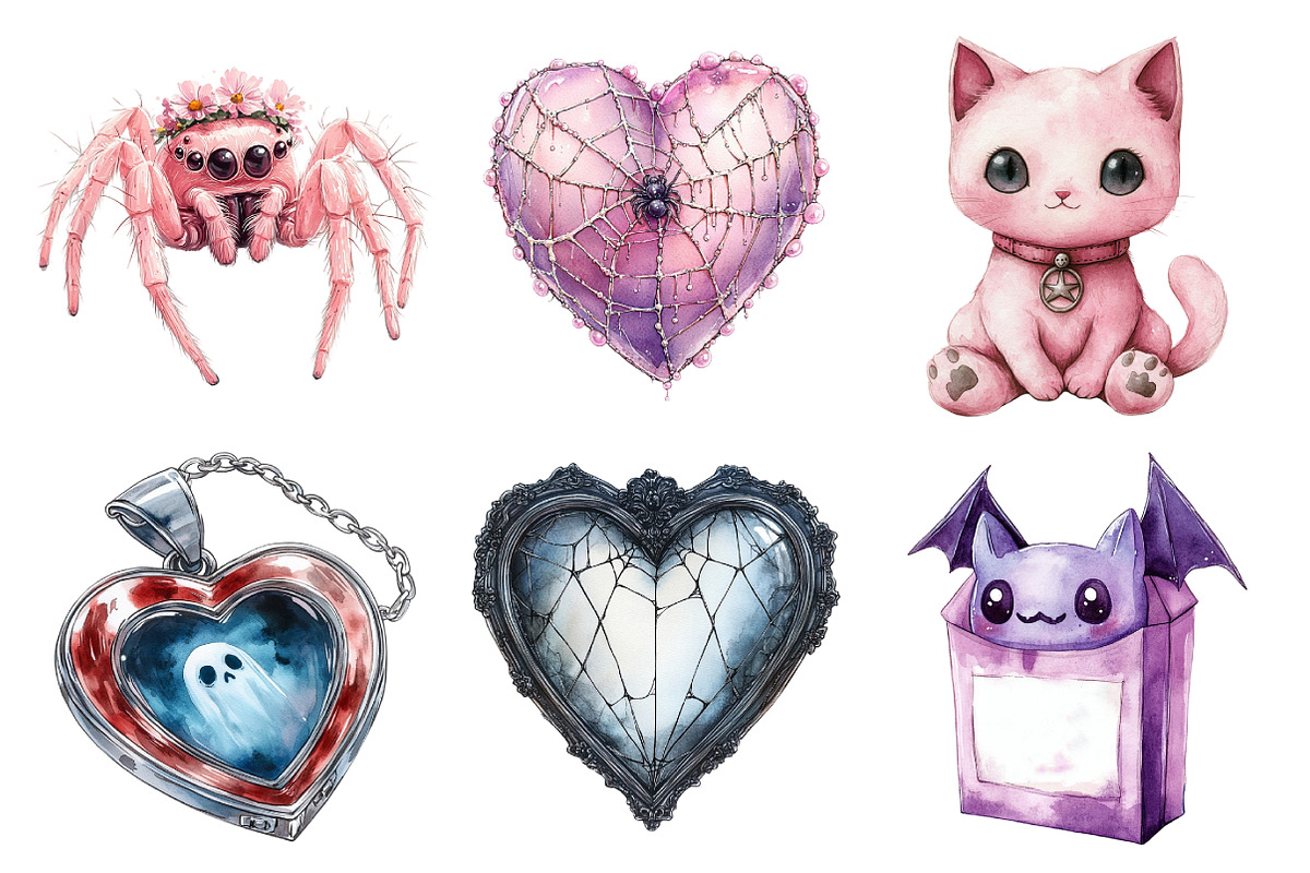 Pink Pastel Goth Halloween, an Illustration by Daily.Designs (Photo 4 of 4)