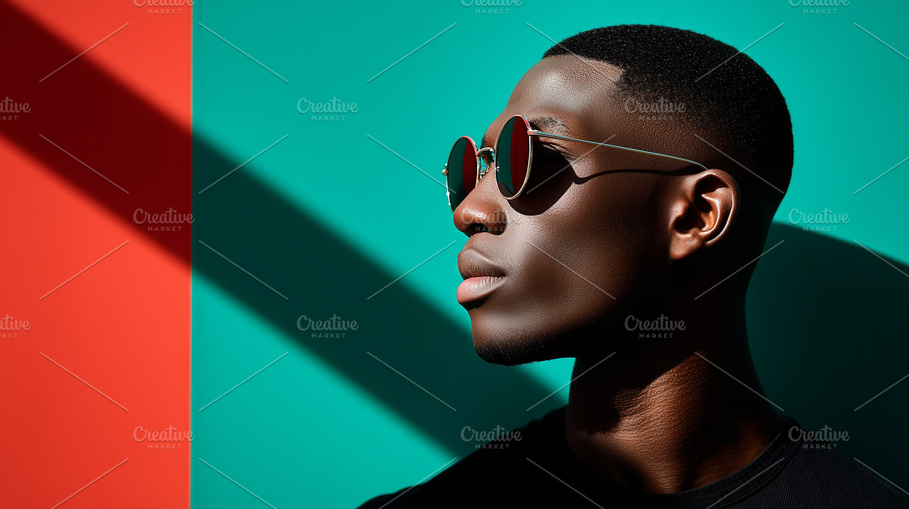 Stylish black man with round glasses, a Person Photo by MistyDay
