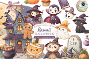 Kawaii Halloween PNG Clipart, a Seasonal Illustration by MockupWizard (Thumbnail 1 of 5)