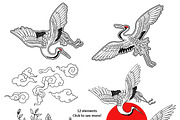 Japanese Cranes. Asian collection., a Pattern Graphic by Anastasia (Thumbnail 5 of 11)