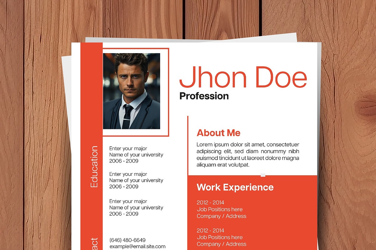 Professional Resume Business CV, a Templates & Theme by studiogstock (Photo 2 of 2)