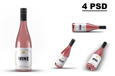 Wine Bottle Mockup, a Product Mockup by Designbuys