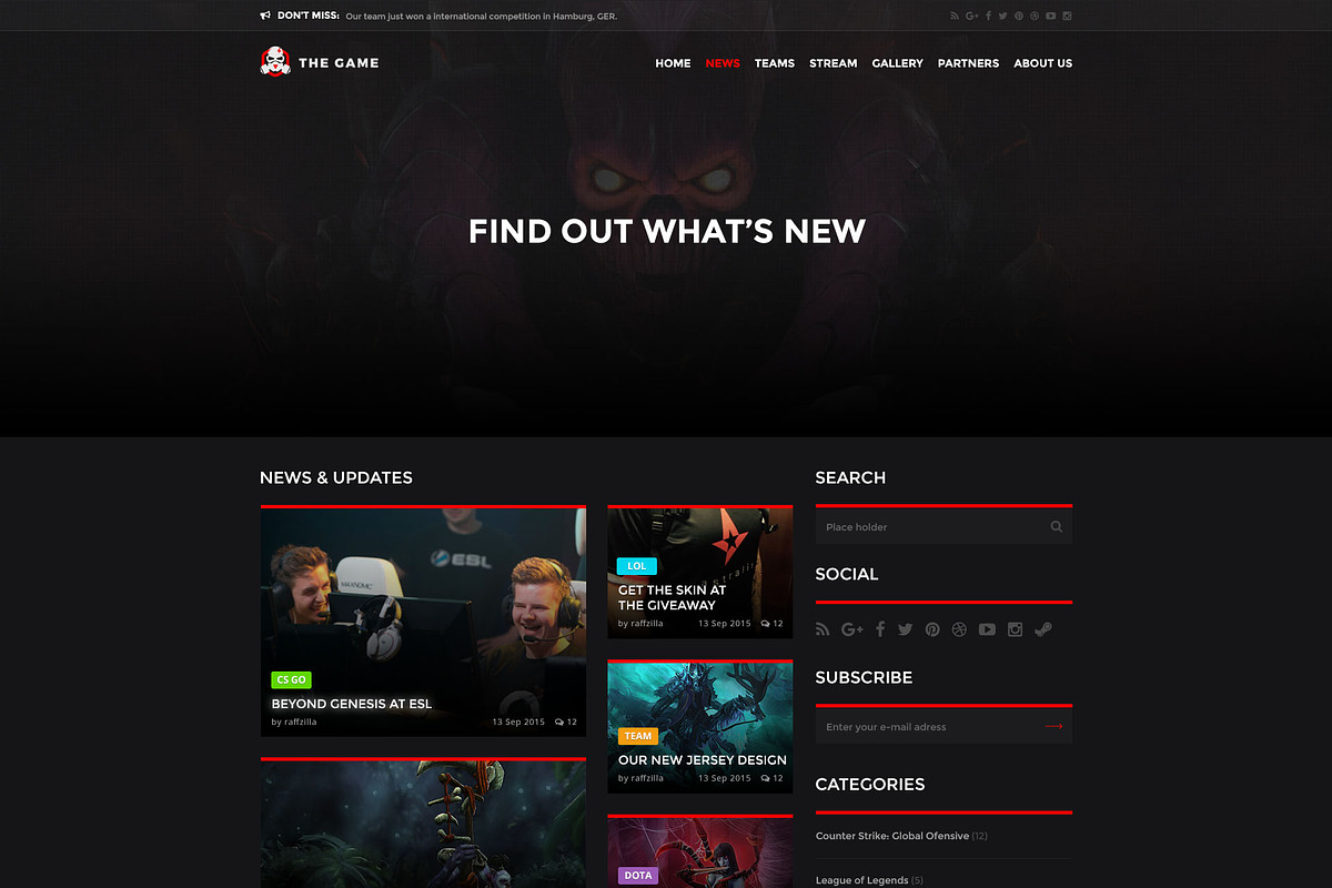 The Game - eSport PSD Gaming Templat, a Websites & App Template by Netbee (Photo 22 of 30)
