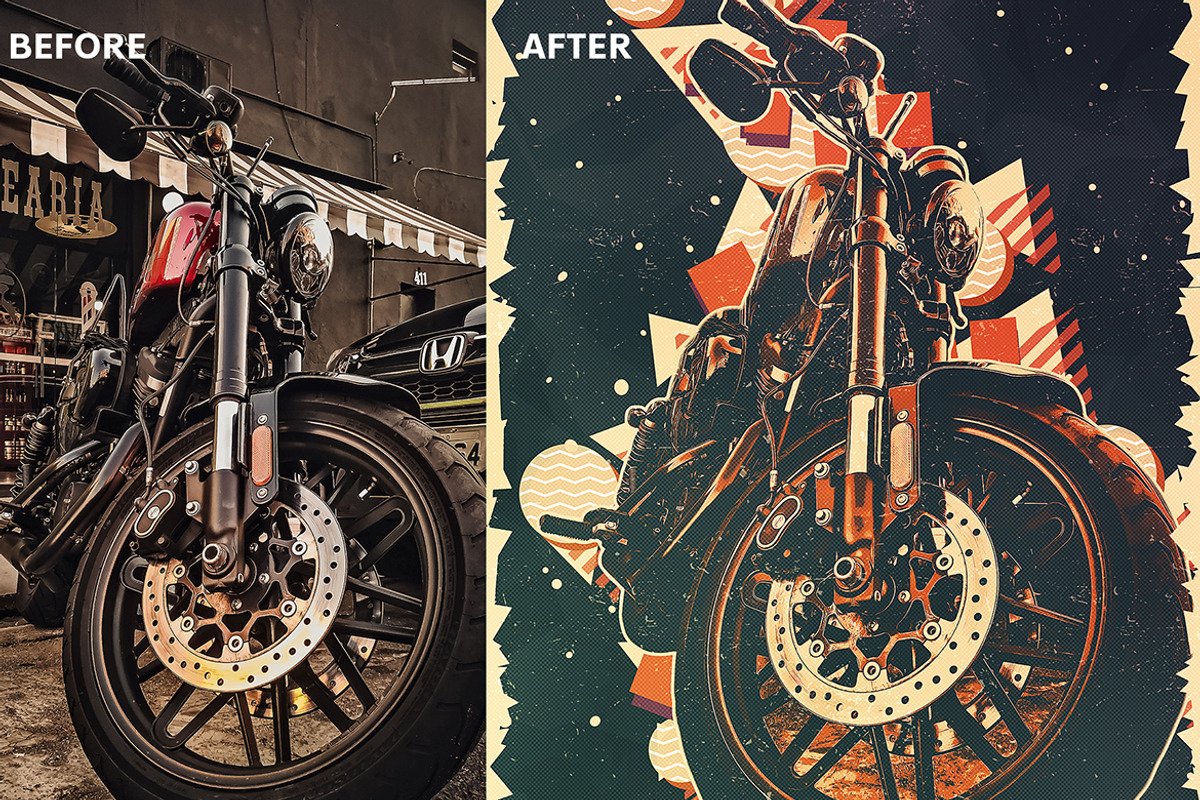 Retro Poster Photoshop Action, an Action Add-On by AB-TheDesigner (Photo 2 of 4)