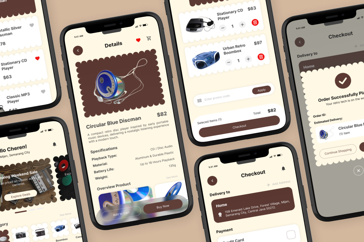 Analogica - Retro Tech E-commerce UI, an App Template by trabaskriya