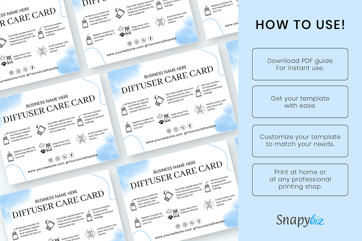 Printable Diffuser Car Care Card
