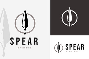 minimalist spear logo design vintage