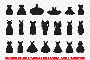 SVG Cocktail Dresses, Black Silhouet