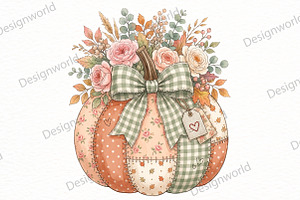 Fall Bow Pumpkin PNG, a Seasonal Illustration by Designworld
