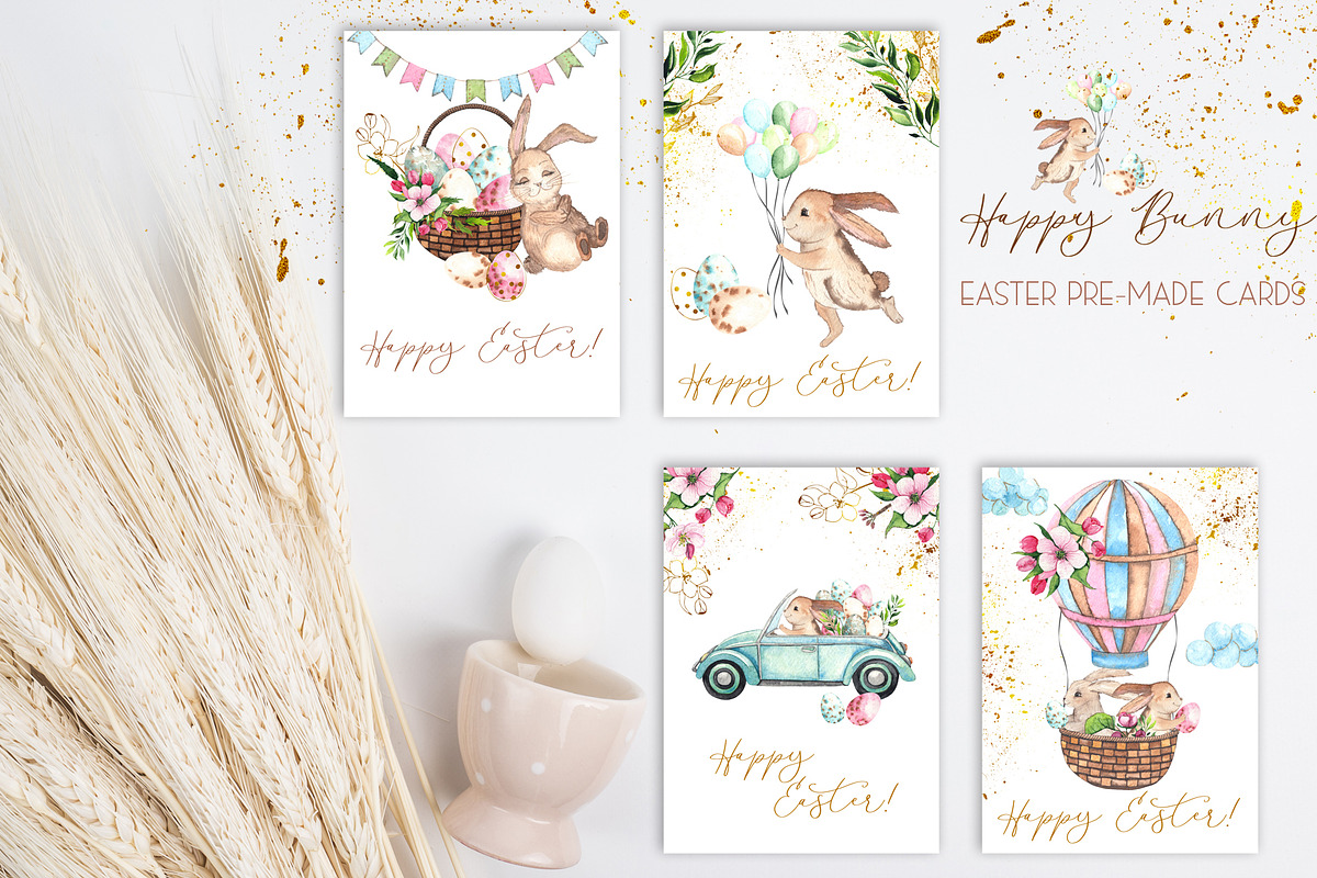 Easter Bunny. Watercolor collection, an Object Graphic by Ana-Sakuta (Photo 11 of 27)