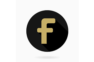 Fine Vector Flat Icon With Letter F