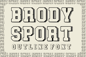 Brody Sport, a Slab Serif Font by Fourteen Letter
