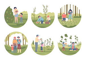 Picking berries in forest. Mushroom, an Illustration by LadadikArt