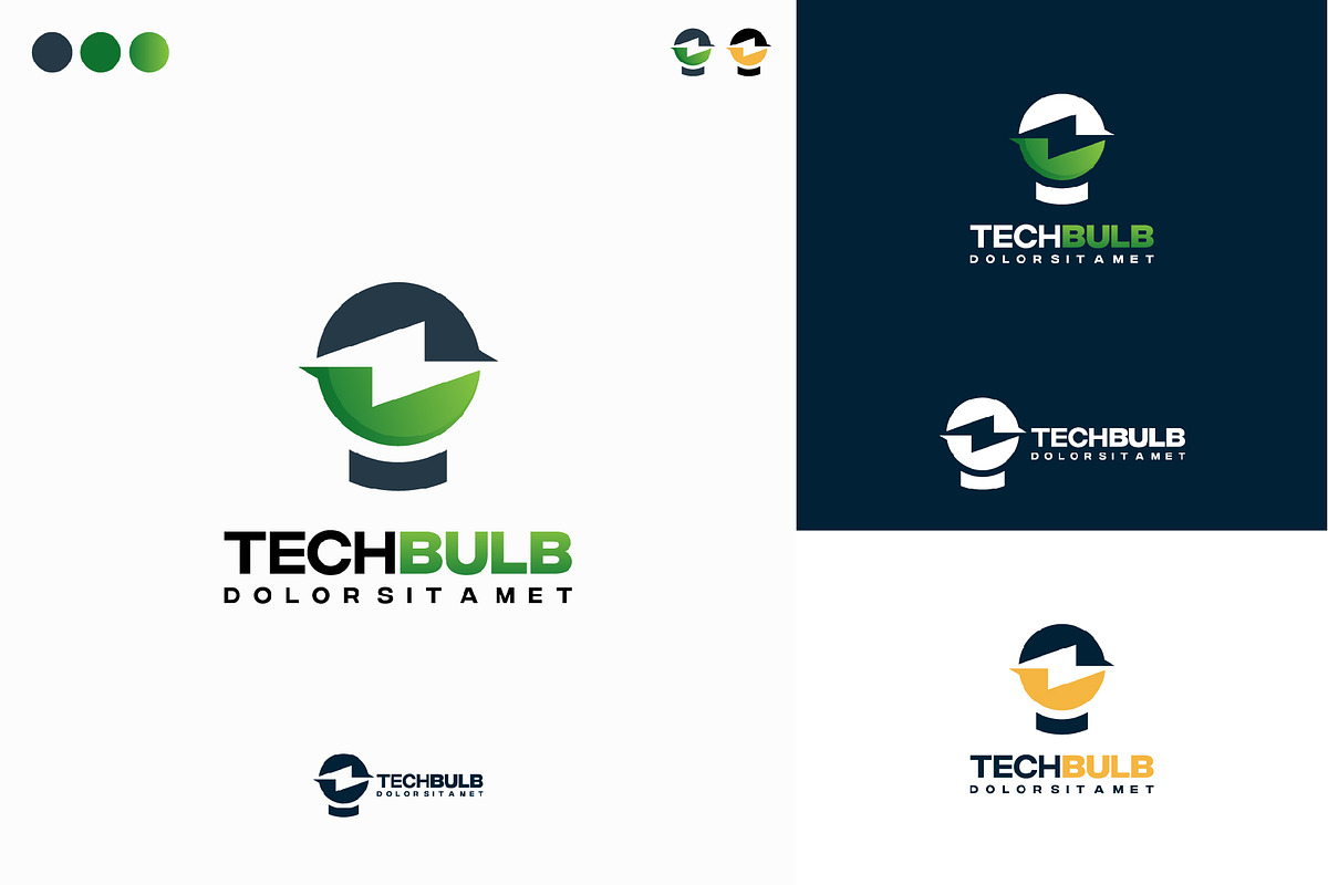 Set of Modern Tech Bulb logo designs, a Branding & Logo Template by Lucky Creative (Photo 2 of 5)
