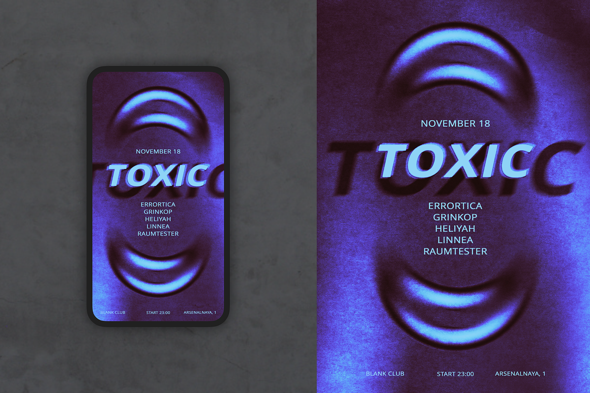 Techno/house party flyer template, a Flyer Template by MAcherry design studio (Photo 1 of 2)