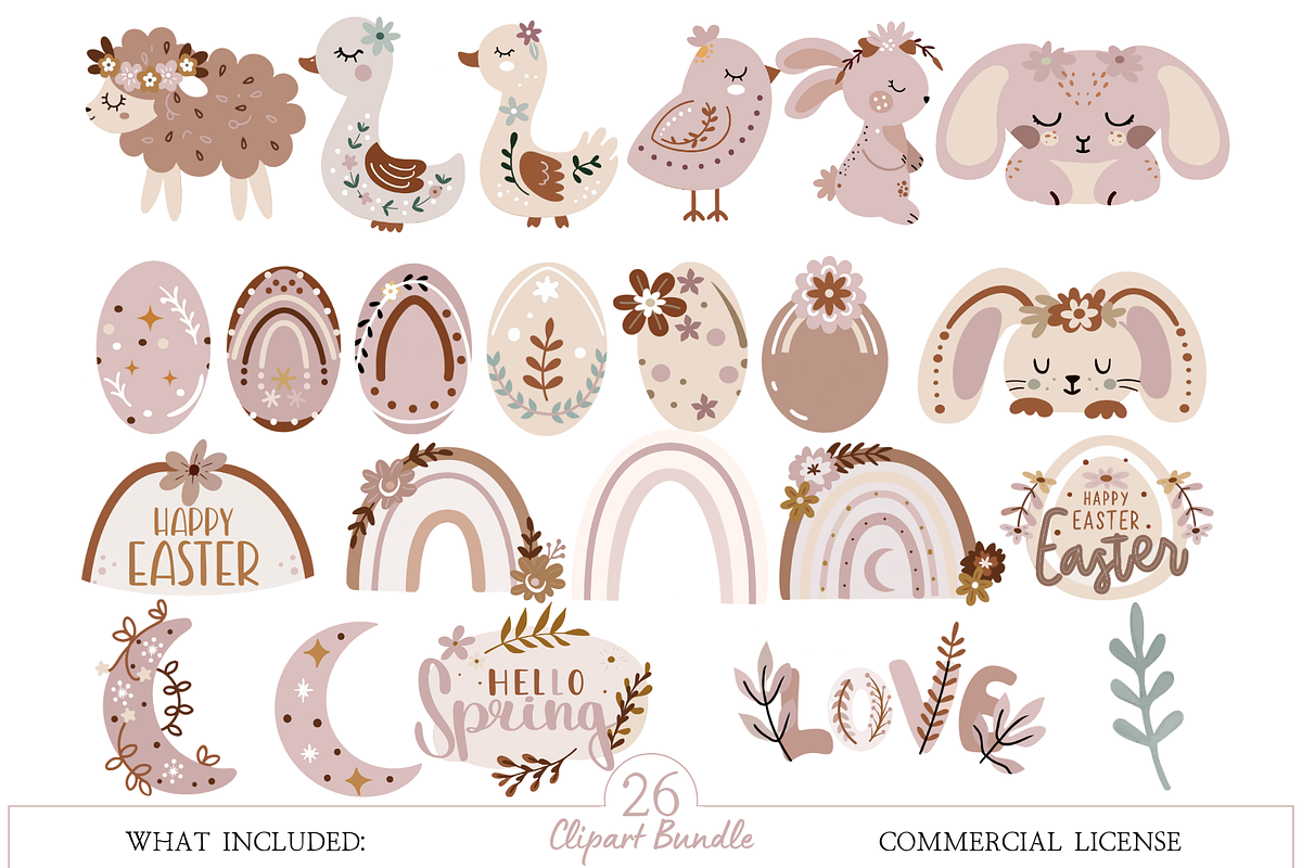 Cottagecore Easter Clipart Bundle, an Illustration by MockupWizard (Photo 2 of 3)