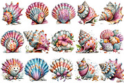 Whimsical Summer Seashell Clipart, an Illustration by OK Design (Thumbnail 3 of 6)
