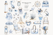 Coastal Girls Clipart | Beach Ocean, a Person Illustration by GlamArtZhanna (Thumbnail 3 of 8)