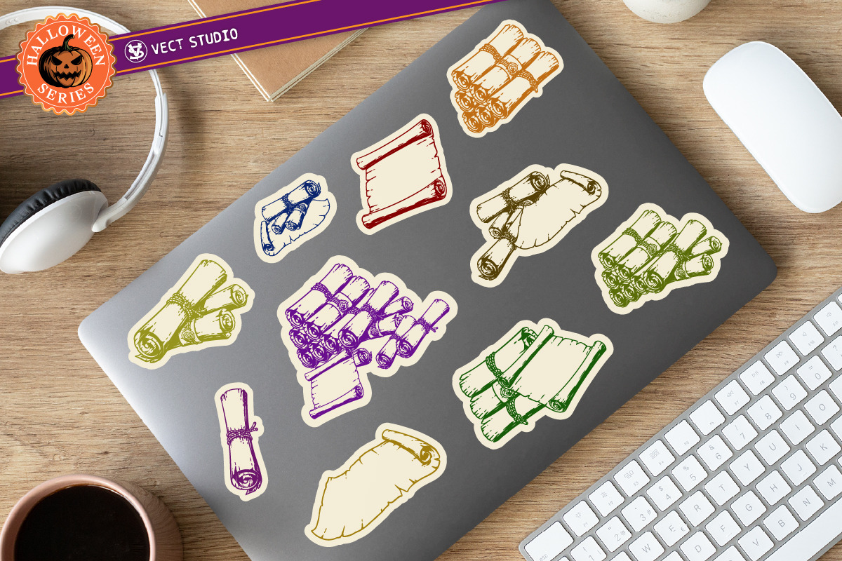10 Paper Scroll Stamp Brushes, a Brush Add-On by vectstudio (Photo 4 of 10)