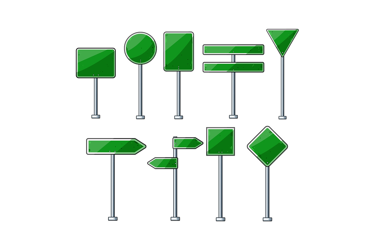 Green blank road signs set providing, an Object Graphic by pikepicture (Photo 1 of 3)