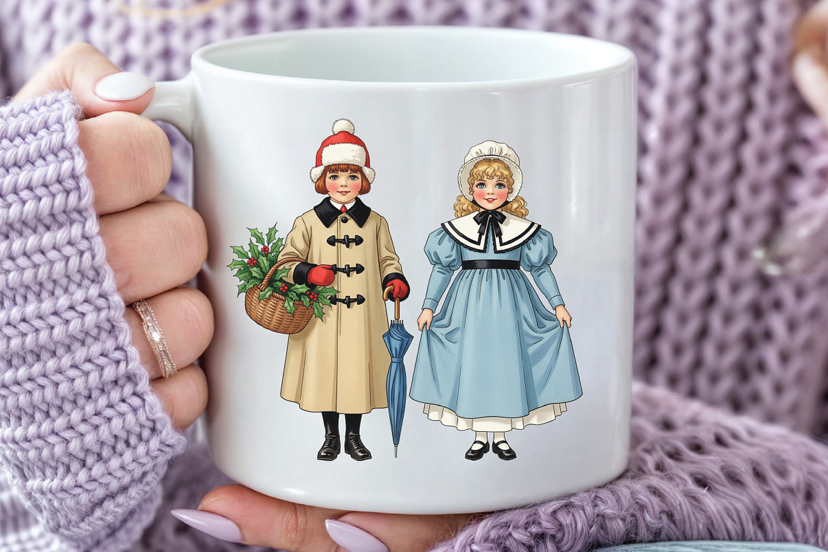 Vintage Christmas Child Png, an Illustration by Black Bird Studio (Photo 3 of 4)