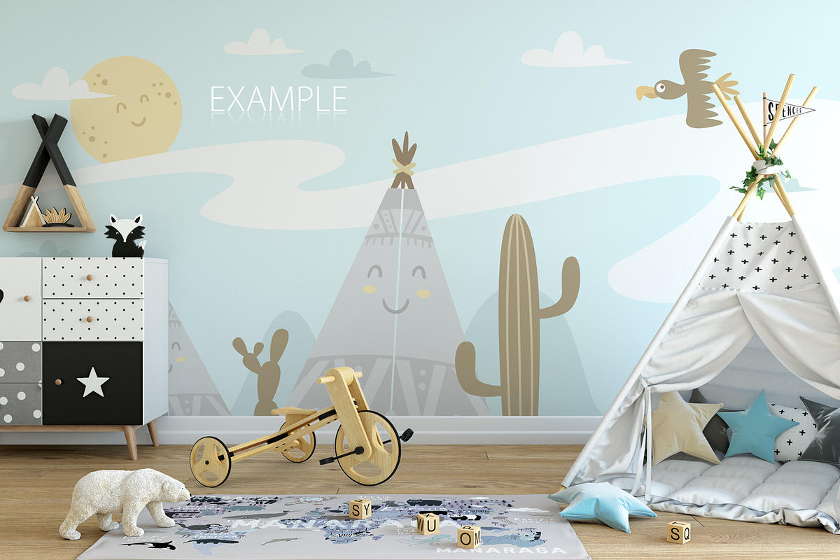 KIDS WALL & FRAMES Mockup Bundle - 4, a Product Mockup by Yuri-U (Photo 17 of 38)