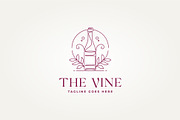 wine bar continuous line drawing, a Branding & Logo Template by Blazybone (Thumbnail 1 of 2)
