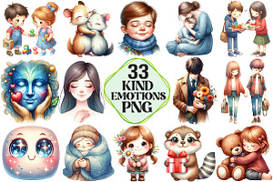 Kind Emotions Clipart, an Illustration by Pixels.Craft