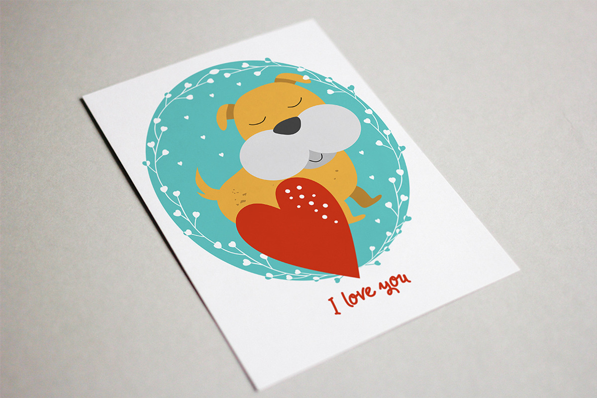 8 Valentine's Day cards with animals, a Card Template by land art (Photo 6 of 9)
