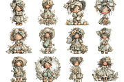 Whimsical Spring Girl Clipart, an Illustration by Designking (Thumbnail 2 of 5)