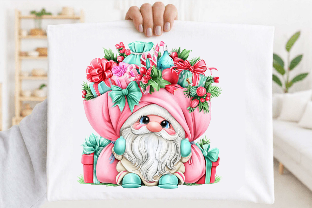 Pink Christmas Gnome Clipart Bundle, a Seasonal Illustration by SVGArt (Photo 4 of 5)