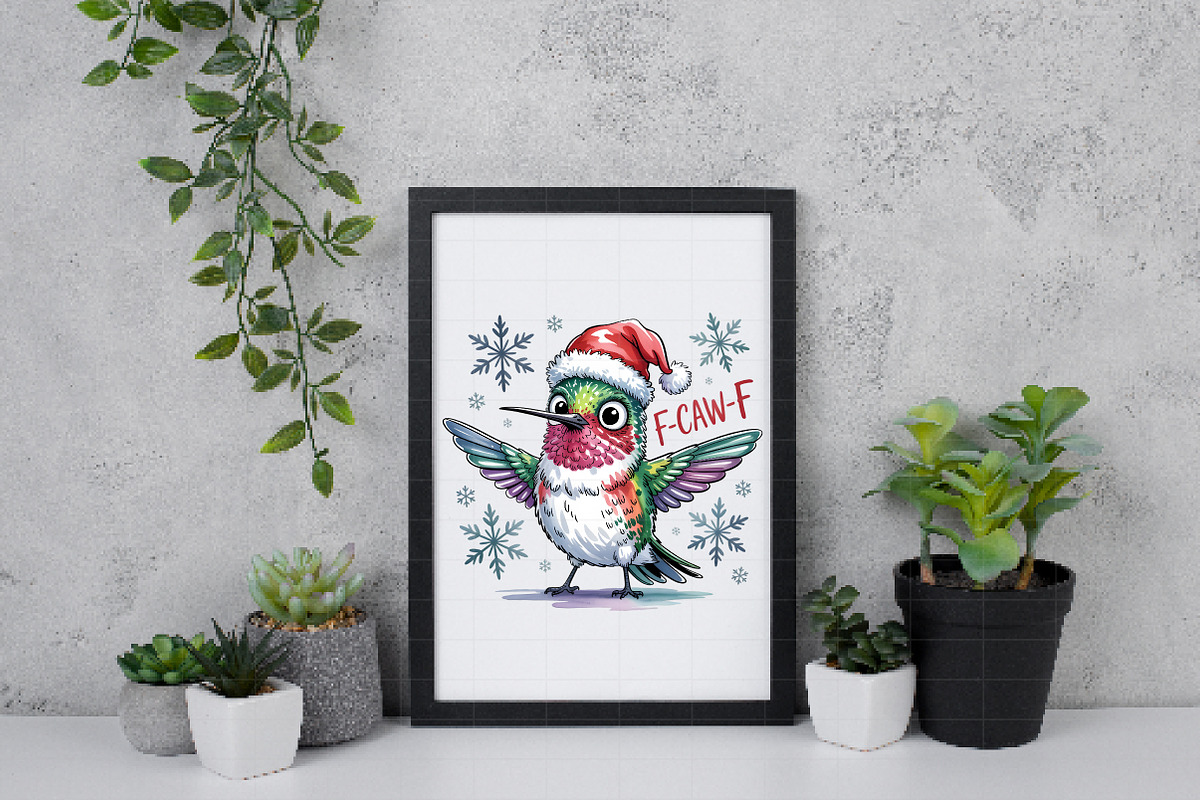 Funny Hummingbird F-Caw-F Christmas, an Illustration by Daily.Designs (Photo 5 of 5)