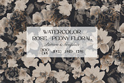 Seamless Rose & Peony Floral Pattern, a Pattern Graphic by StudioGlouna (Thumbnail 1 of 4)