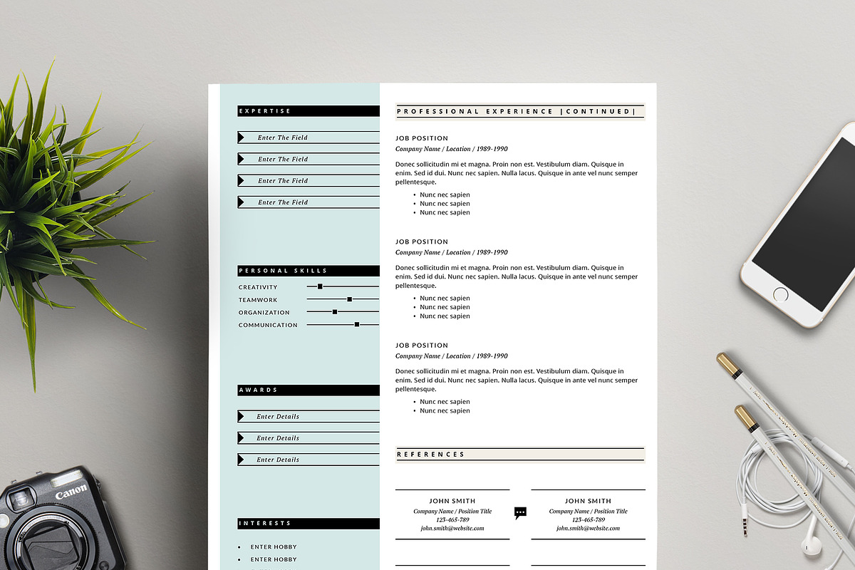 Minimalist Resume for MS Word, a Resume Template by This Paper Fox (Photo 2 of 5)