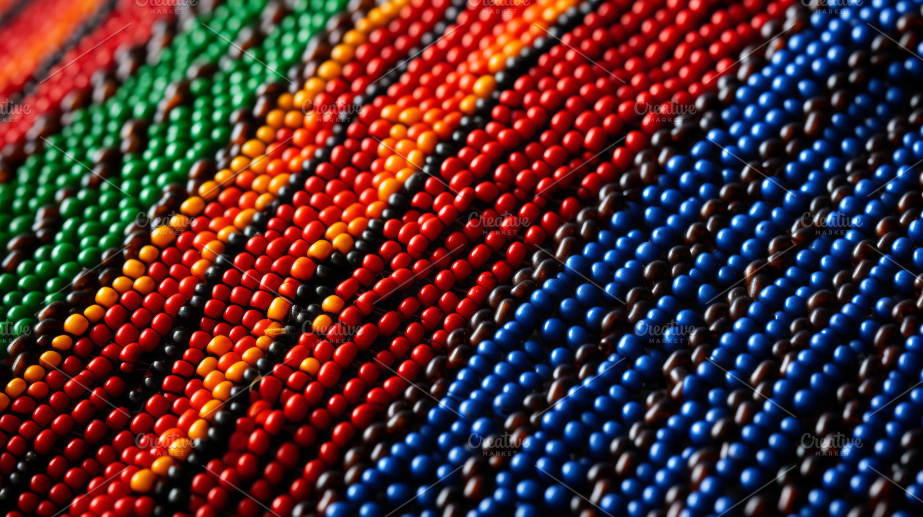 Colorful abstract pattern of beads i, a Photo by Dvoevnore photos