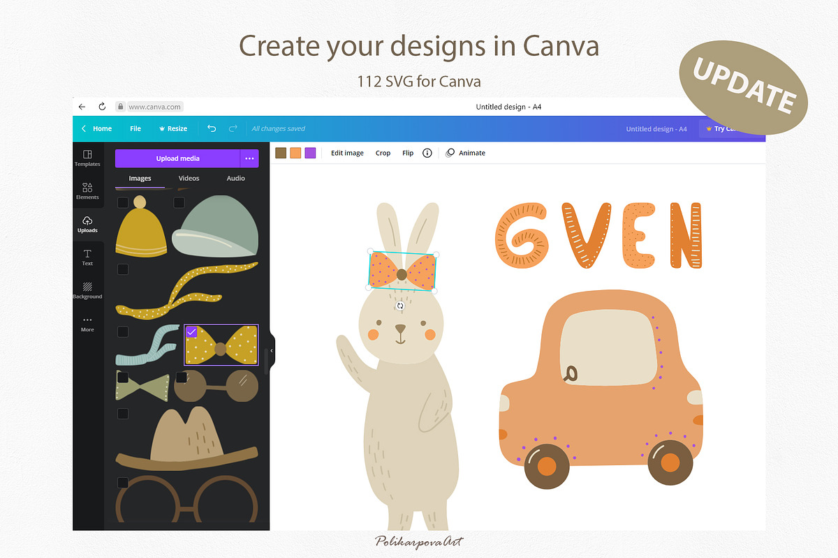 Friends animals & transport clipart, an Animal Illustration by polikarpovaart (Photo 2 of 12)