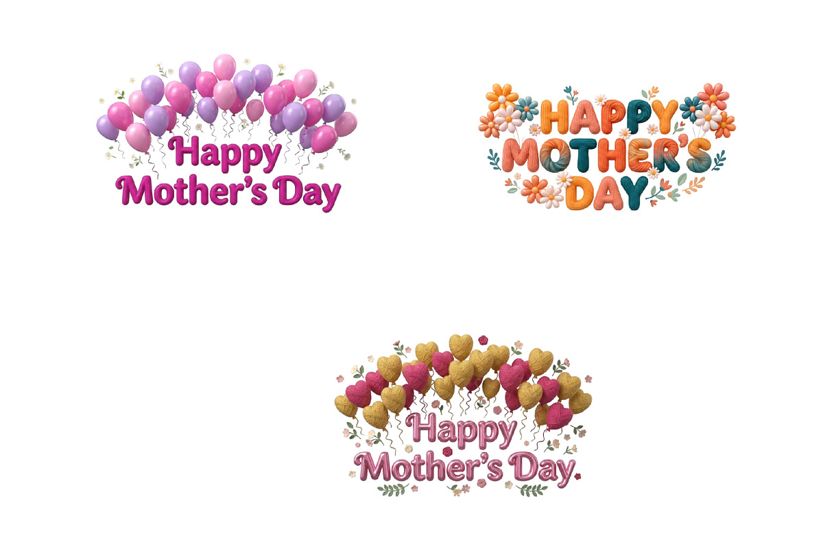 Mother's Day Balloons Clipart, an Illustration by GatewayDesign (Photo 3 of 3)