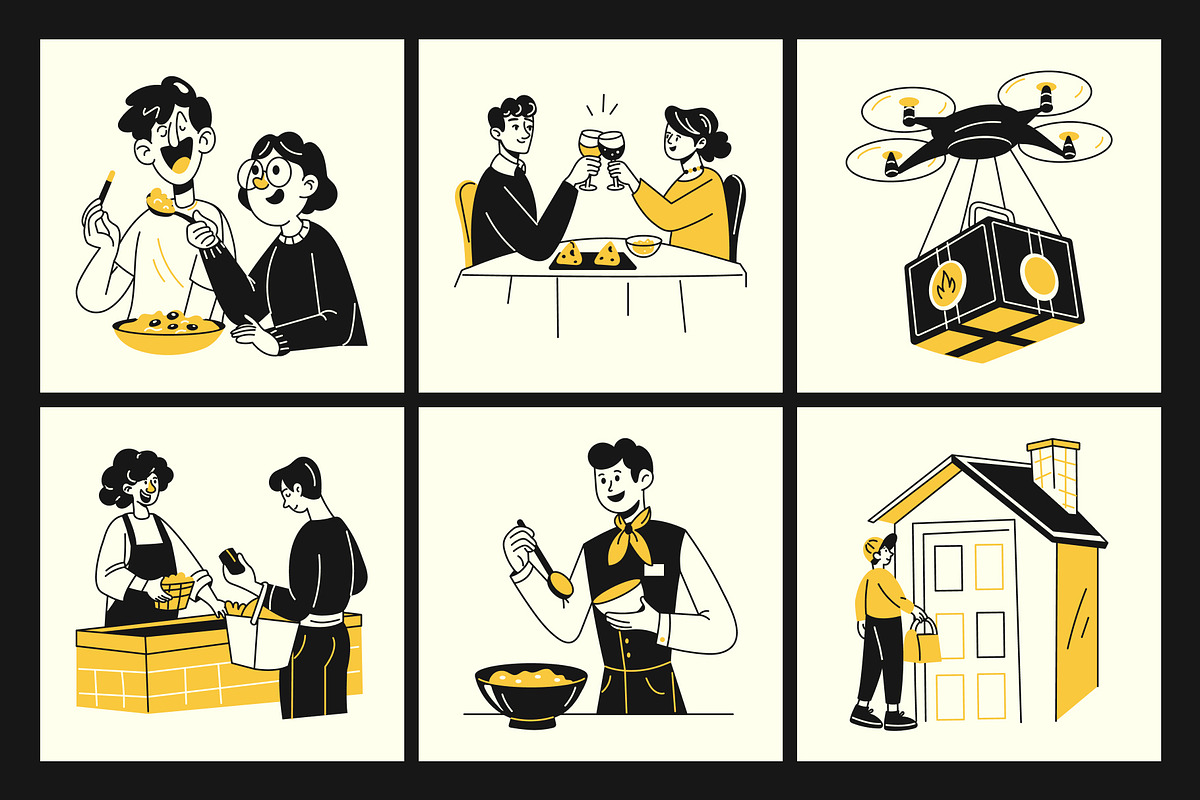 Animated Food and Delivery Illustrat, a Food Illustration by Brickclay (Photo 4 of 5)