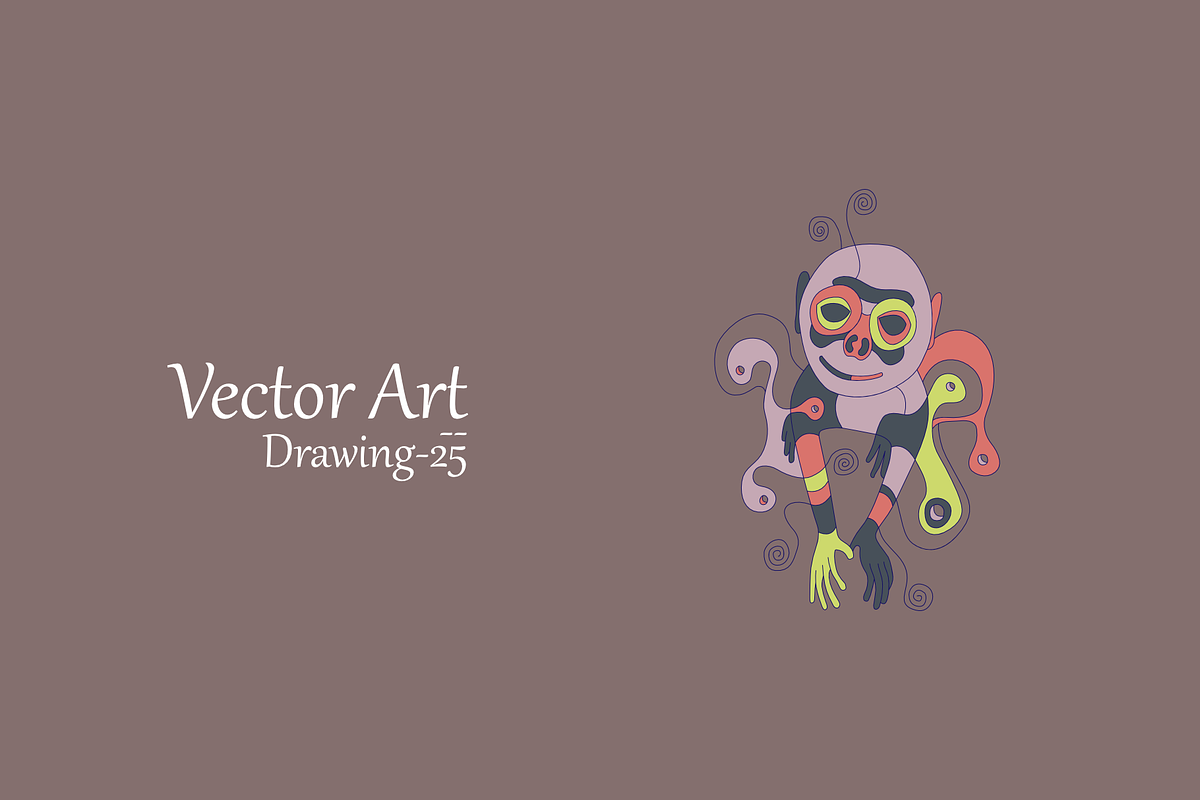 D-25 : little monkey angel, an Animal Illustration by ssattass