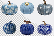 Blue Grandmillennial Pumpkin Clipart, an Illustration by SVGArt (Thumbnail 2 of 8)